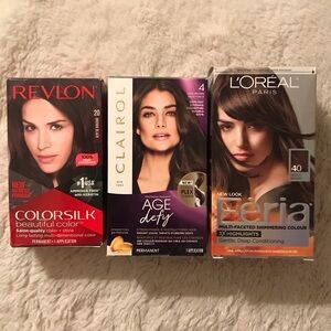 Mixed Lot of 3 Boxes Dark Brown Shades Hair Color Clairol Féria L’Oréal New